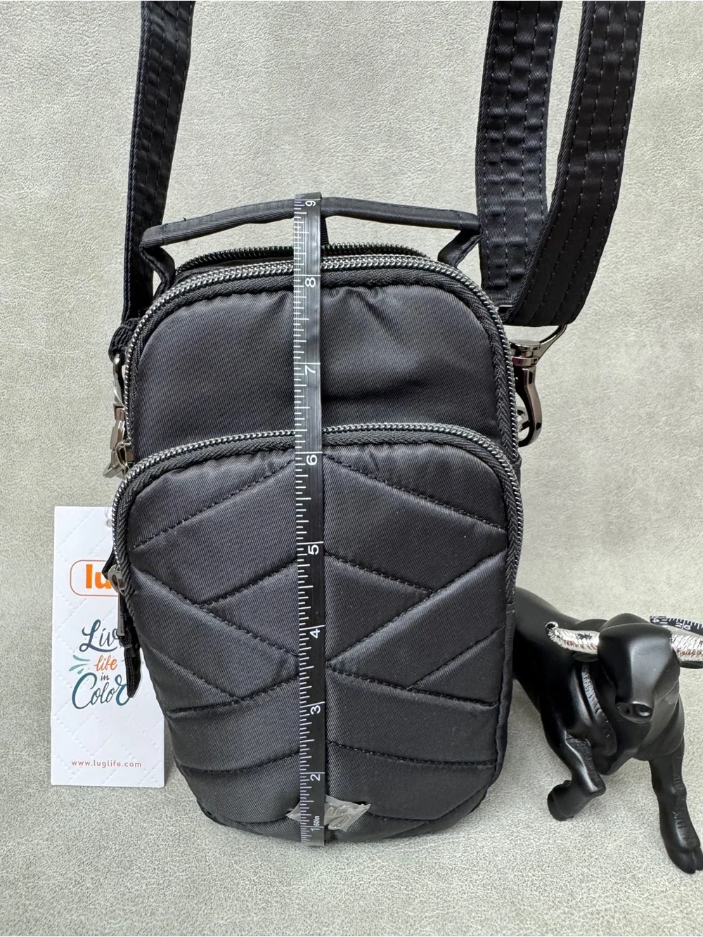 lug Black Compact Crossbody Messenger Pouch